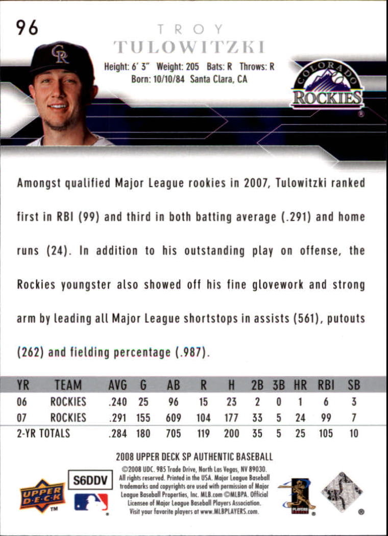 2008 SP Authentic Baseball Card Pick - Picture 193 of 208