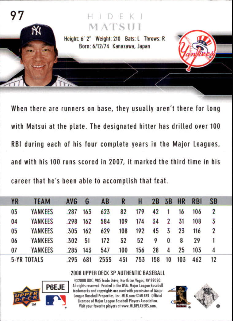 2008 SP Authentic Baseball Card Pick - Picture 195 of 208