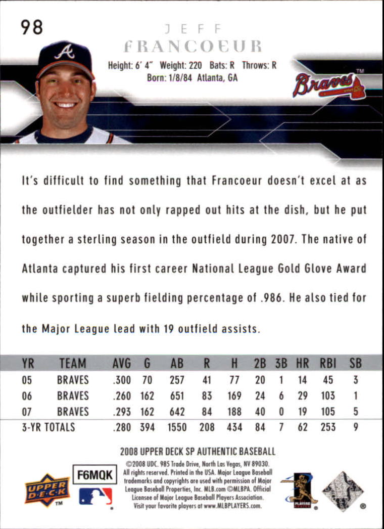 2008 SP Authentic Baseball Card Pick - Picture 197 of 208