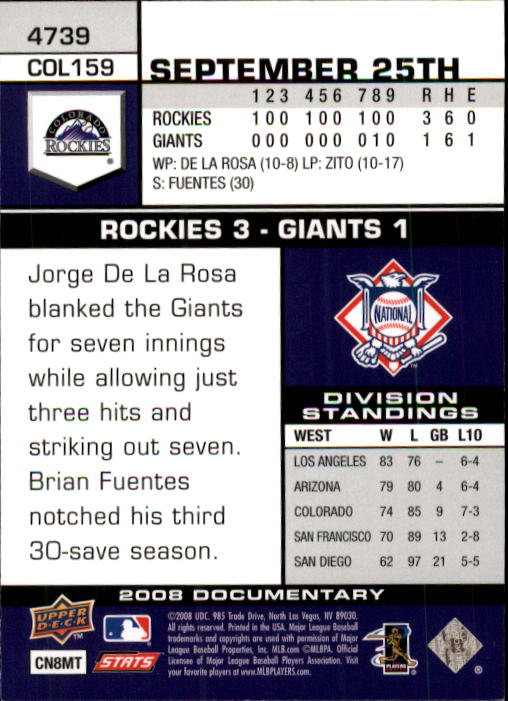 2008 Upper Deck Documentary Baseball Card Pick 4716-4936 - Picture 41 of 299