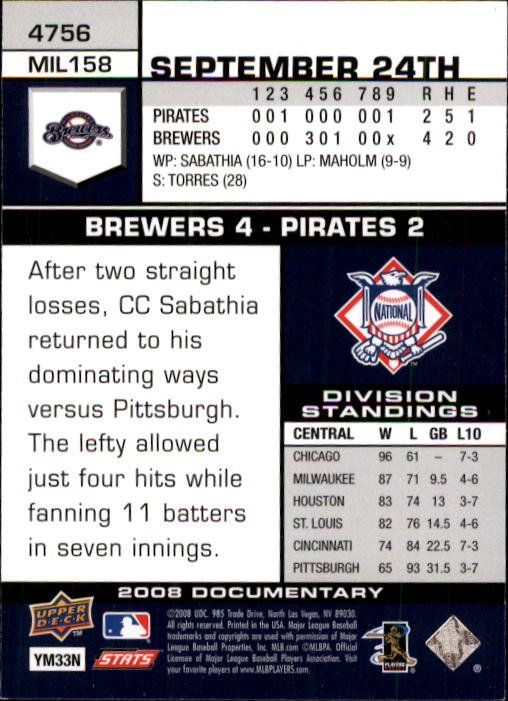 2008 Upper Deck Documentary Baseball Card Pick 4716-4936 - Picture 61 of 299