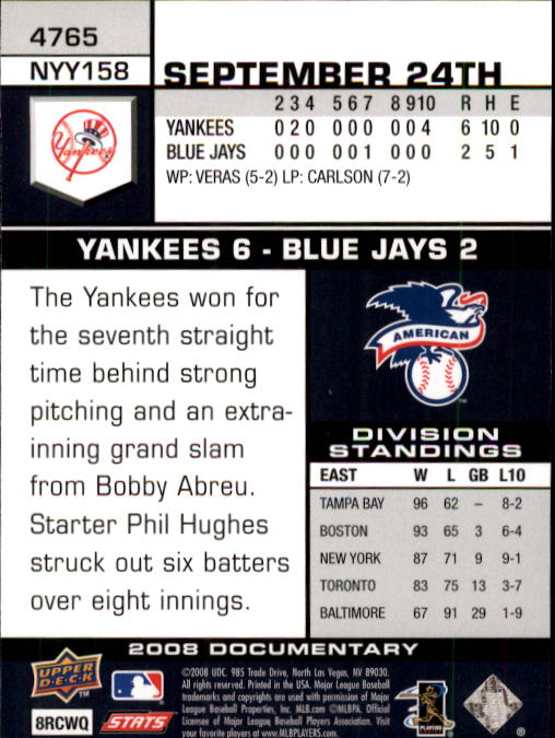 2008 Upper Deck Documentary Baseball Card Pick 4716-4936 - Picture 77 of 299