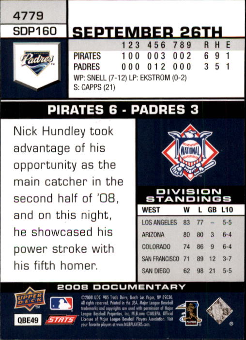 2008 Upper Deck Documentary Baseball Card Pick 4716-4936 - Picture 97 of 299
