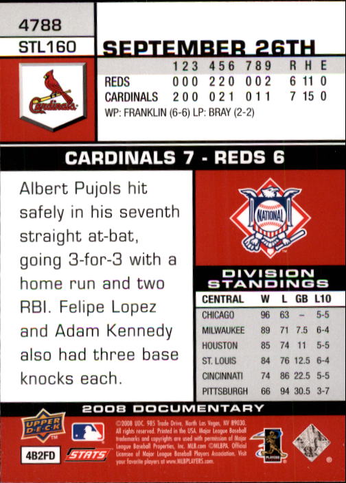 2008 Upper Deck Documentary Baseball Card Pick 4716-4936 - Picture 109 of 299