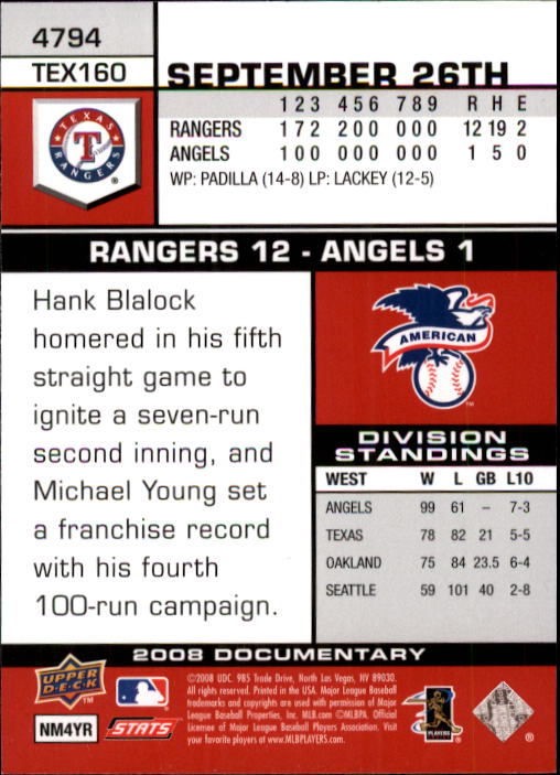 2008 Upper Deck Documentary Baseball Card Pick 4716-4936 - Picture 119 of 299