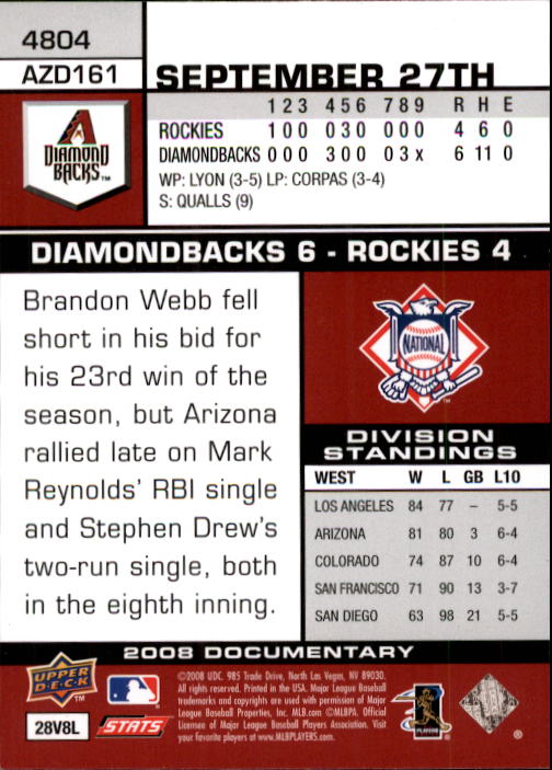 2008 Upper Deck Documentary Baseball Card Pick 4716-4936 - Picture 139 of 299