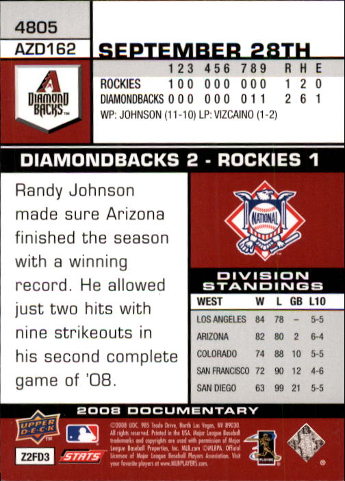 2008 Upper Deck Documentary Baseball Card Pick 4716-4936 - Picture 141 of 299