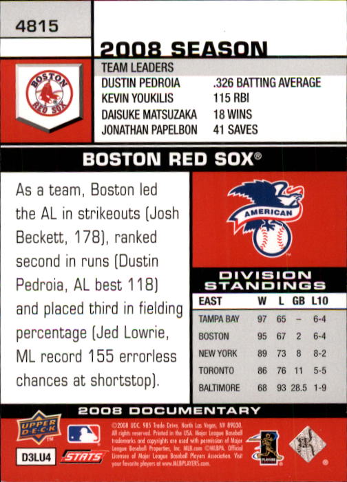 2008 Upper Deck Documentary Baseball Card Pick 4716-4936 - Picture 157 of 299