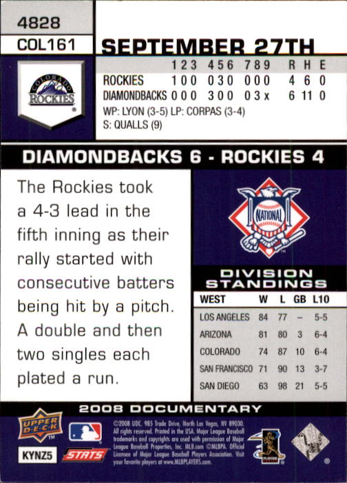 2008 Upper Deck Documentary Baseball Card Pick 4716-4936 - Picture 183 of 299