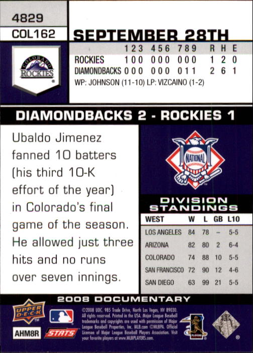 2008 Upper Deck Documentary Baseball Card Pick 4716-4936 - Picture 185 of 299