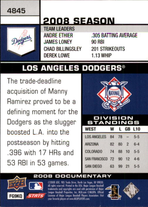 2008 Upper Deck Documentary Baseball Card Pick 4716-4936 - Picture 211 of 299