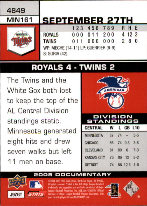 2008 Upper Deck Documentary Baseball Card Pick 4716-4936 - Picture 219 of 299