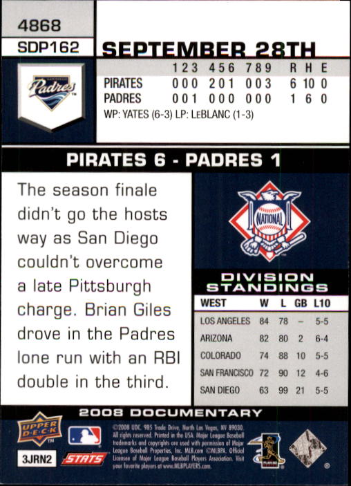 2008 Upper Deck Documentary Baseball Card Pick 4716-4936 - Picture 253 of 299