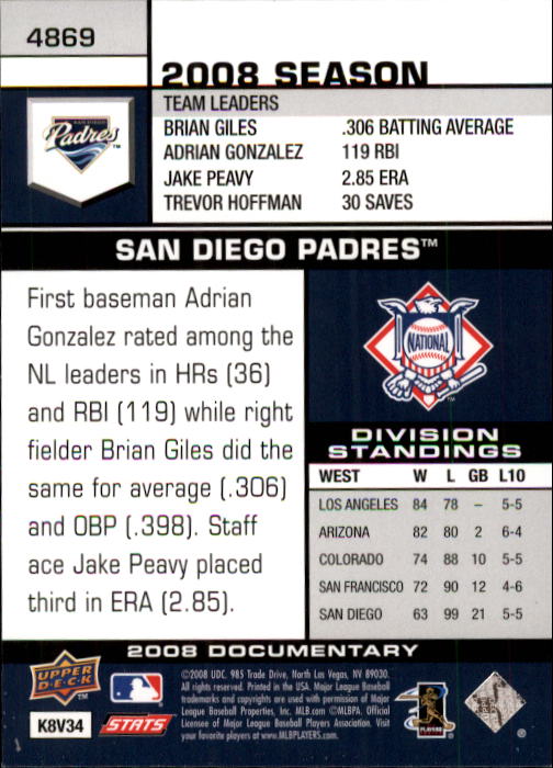 2008 Upper Deck Documentary Baseball Card Pick 4716-4936 - Picture 255 of 299