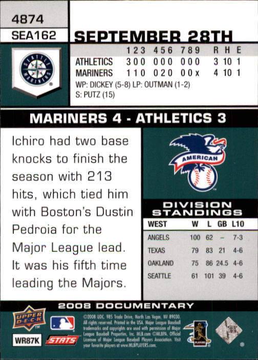 2008 Upper Deck Documentary Baseball Card Pick 4716-4936 - Picture 259 of 299