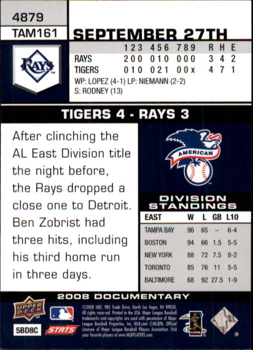 2008 Upper Deck Documentary Baseball Card Pick 4716-4936 - Picture 269 of 299