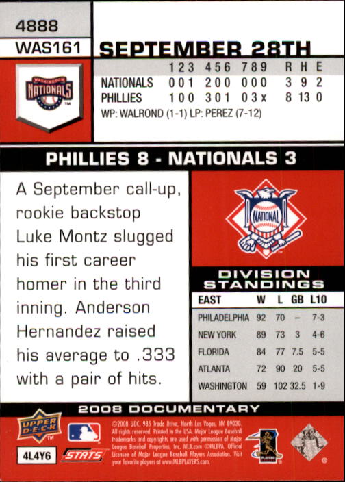 2008 Upper Deck Documentary Baseball Card Pick 4716-4936 - Picture 285 of 299