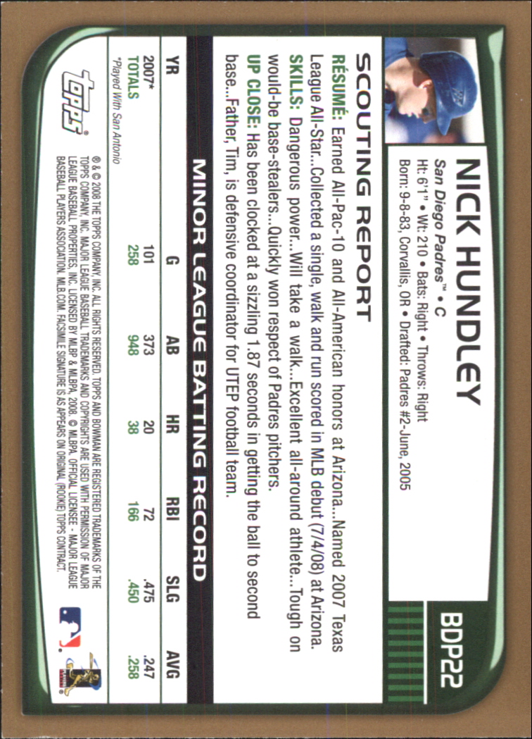 2008 Bowman Draft Baseball Part 2 Paper Parallel Cards - Picture 29 of 159