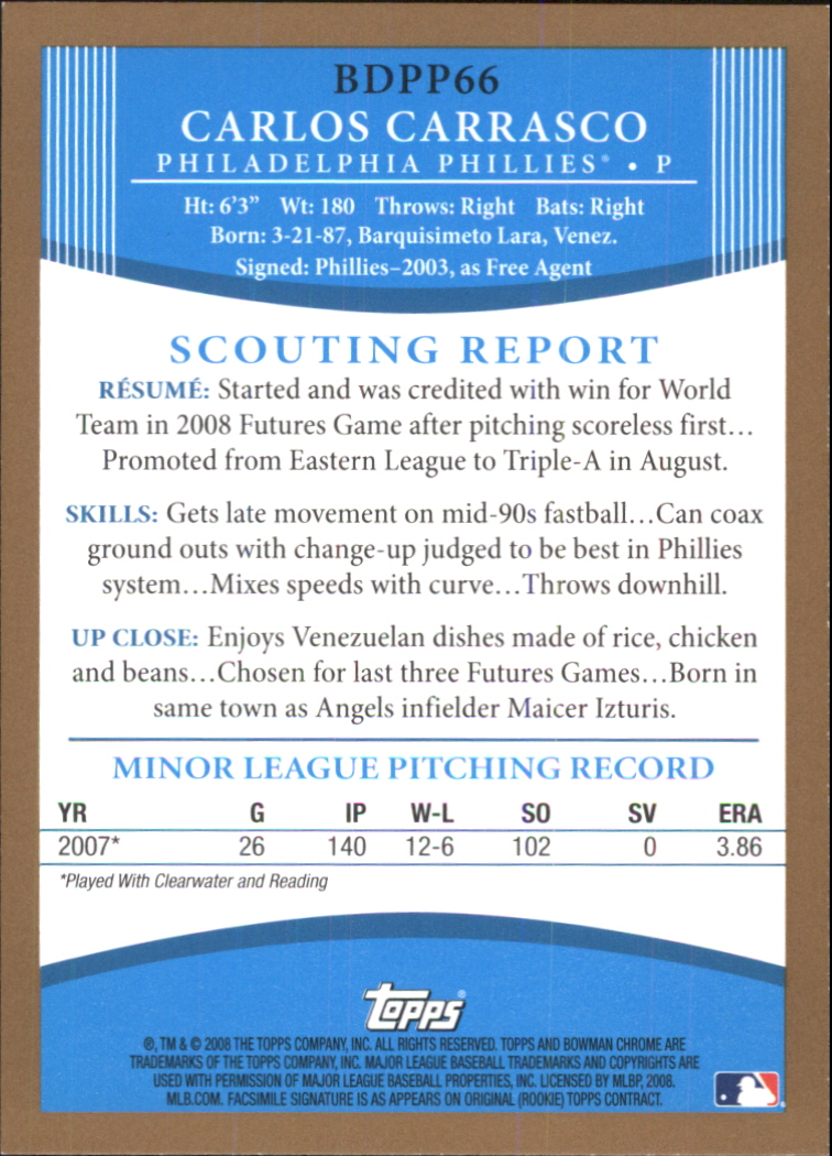 2008 Bowman Draft Baseball Part 2 Paper Parallel Cards - Picture 117 of 159