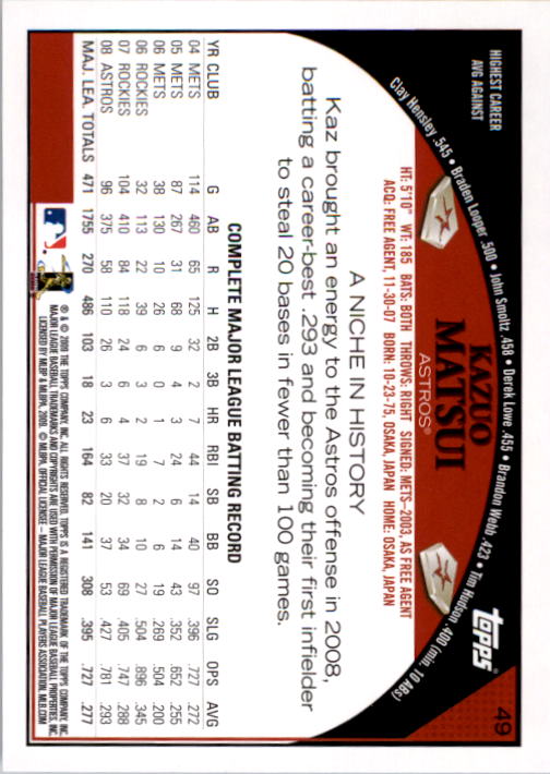 A1809- 2009 Topps Baseball Card #s 1-251 +Rookies -You Pick- 15+ FREE US SHIP - Picture 97 of 499
