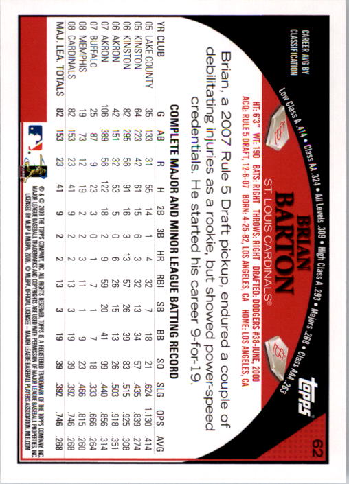 A1809- 2009 Topps Baseball Card #s 1-251 +Rookies -You Pick- 15+ FREE US SHIP - Picture 123 of 499