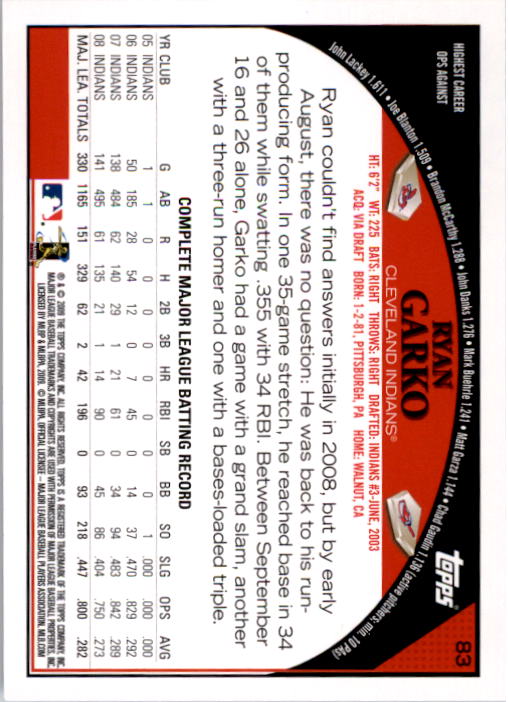 A1809- 2009 Topps Baseball Card #s 1-251 +Rookies -You Pick- 15+ FREE US SHIP - Picture 165 of 499