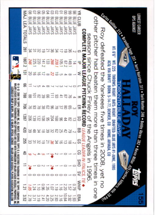 A1809- 2009 Topps Baseball Card #s 1-251 +Rookies -You Pick- 15+ FREE US SHIP - Picture 309 of 499