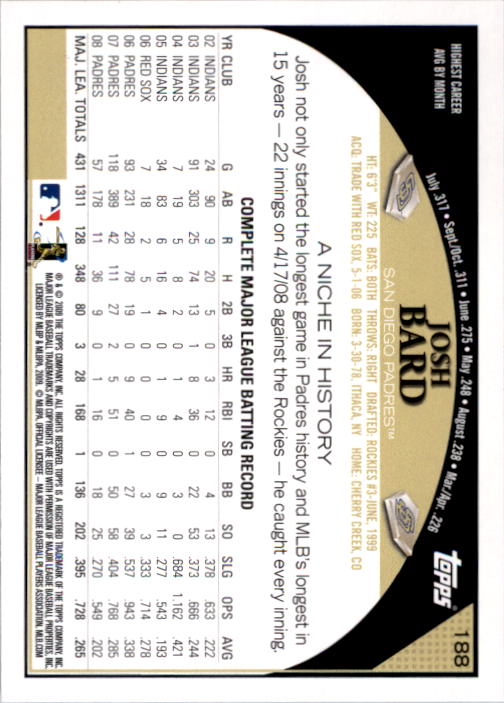 A1809- 2009 Topps Baseball Card #s 1-251 +Rookies -You Pick- 15+ FREE US SHIP - Picture 375 of 499