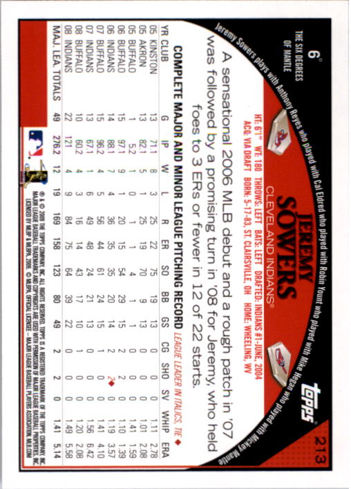 A1809- 2009 Topps Baseball Card #s 1-251 +Rookies -You Pick- 15+ FREE US SHIP - Picture 425 of 499