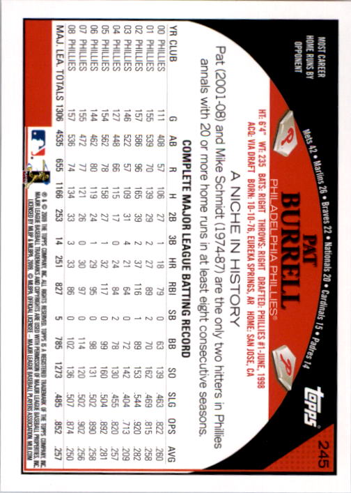 A1809- 2009 Topps Baseball Card #s 1-251 +Rookies -You Pick- 15+ FREE US SHIP - Picture 487 of 499