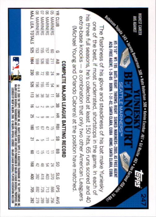 A1809- 2009 Topps Baseball Card #s 1-251 +Rookies -You Pick- 15+ FREE US SHIP - Picture 491 of 499