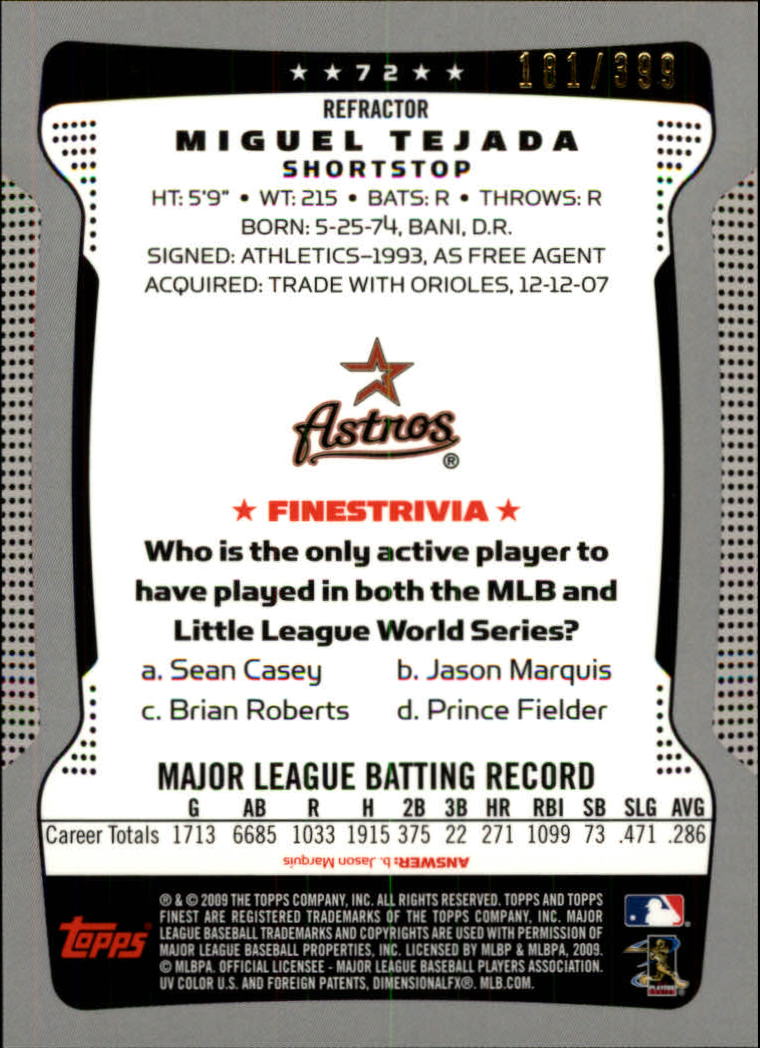 2009 Topps mejor béisbol refractor azul elige a tu jugador ¡completa tu conjunto! - Imagen 49 de 85