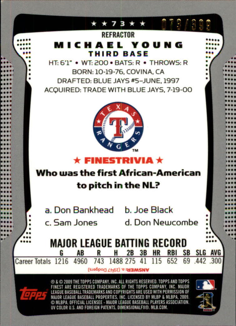 2009 Topps mejor béisbol refractor azul elige a tu jugador ¡completa tu conjunto! - Imagen 51 de 85