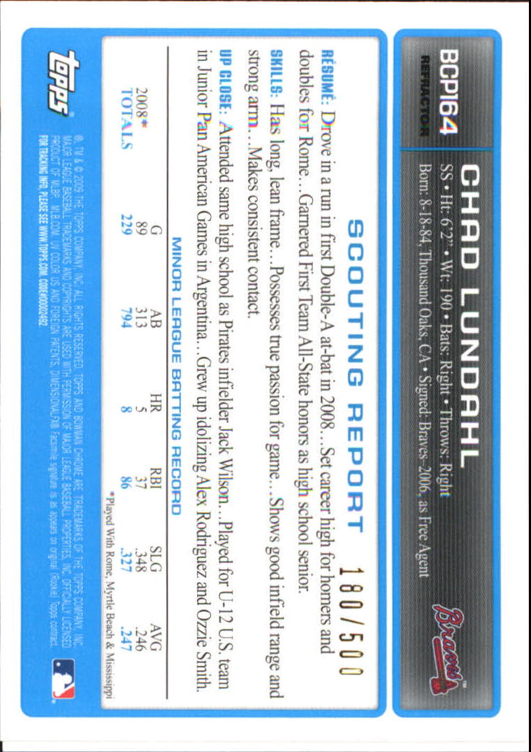 2009 Bowman Chrome Baseball Part 4 Prospects and Autograph Parallel Cards - Picture 37 of 109