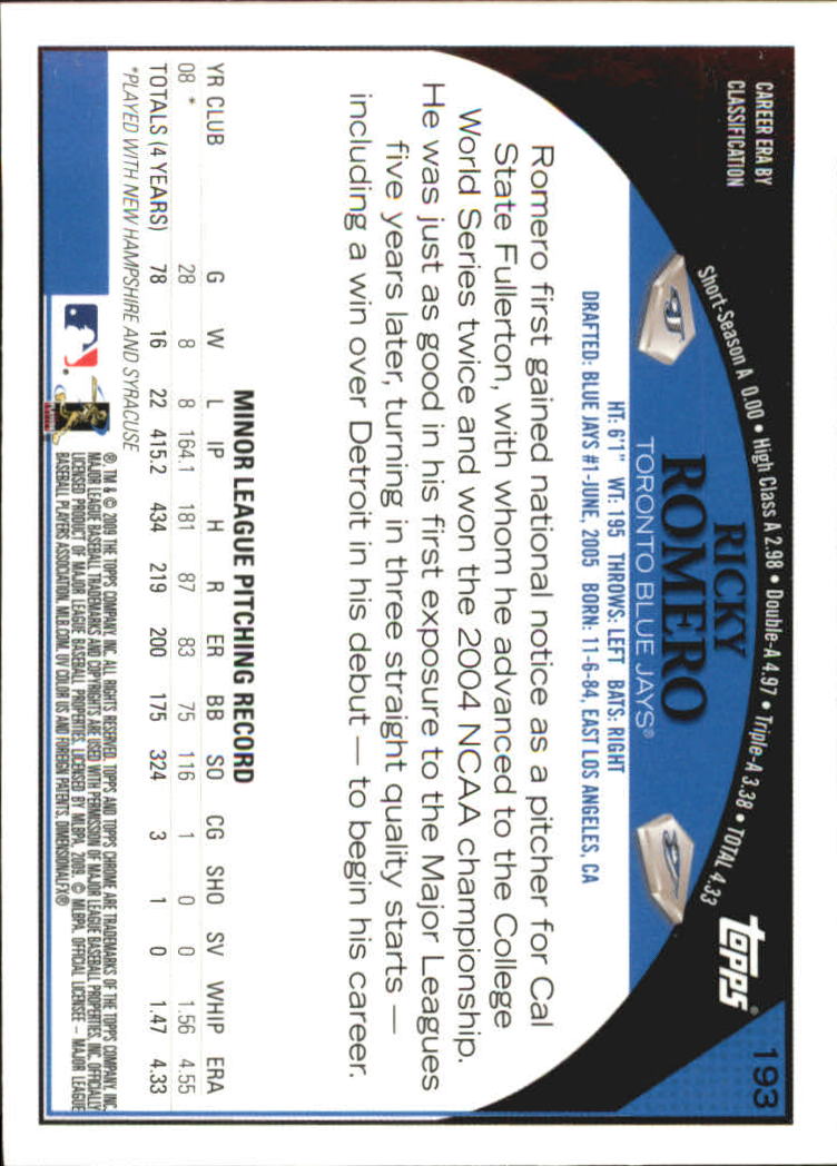 2009 Topps Chrome Baseball YOU PICK - Picture 371 of 415