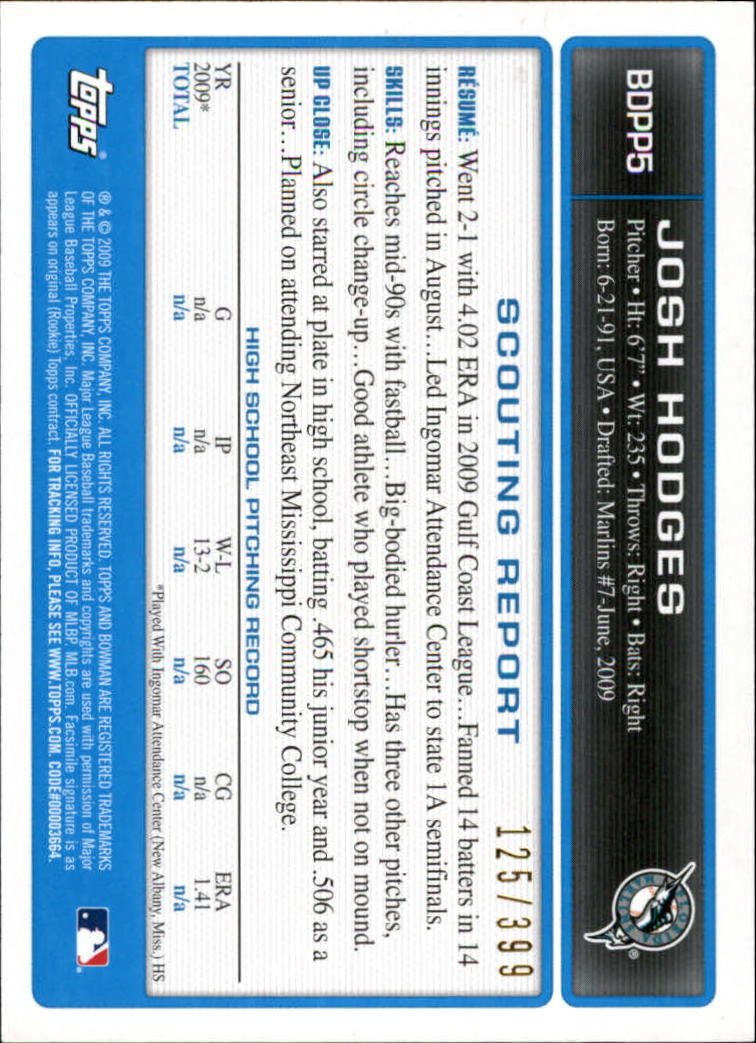 2009 Bowman Draft Baseball Part 2 Parallel Cards - Picture 135 of 387