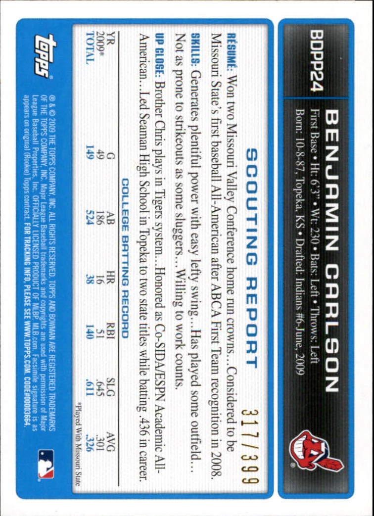 2009 Bowman Draft Baseball Part 2 Parallel Cards - Picture 145 of 387