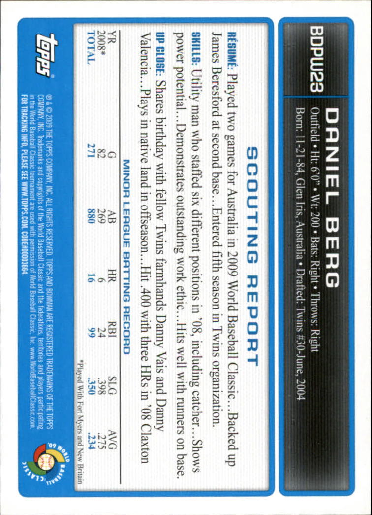 2009 Bowman Draft Baseball Part 2 Parallel Cards - Picture 365 of 387