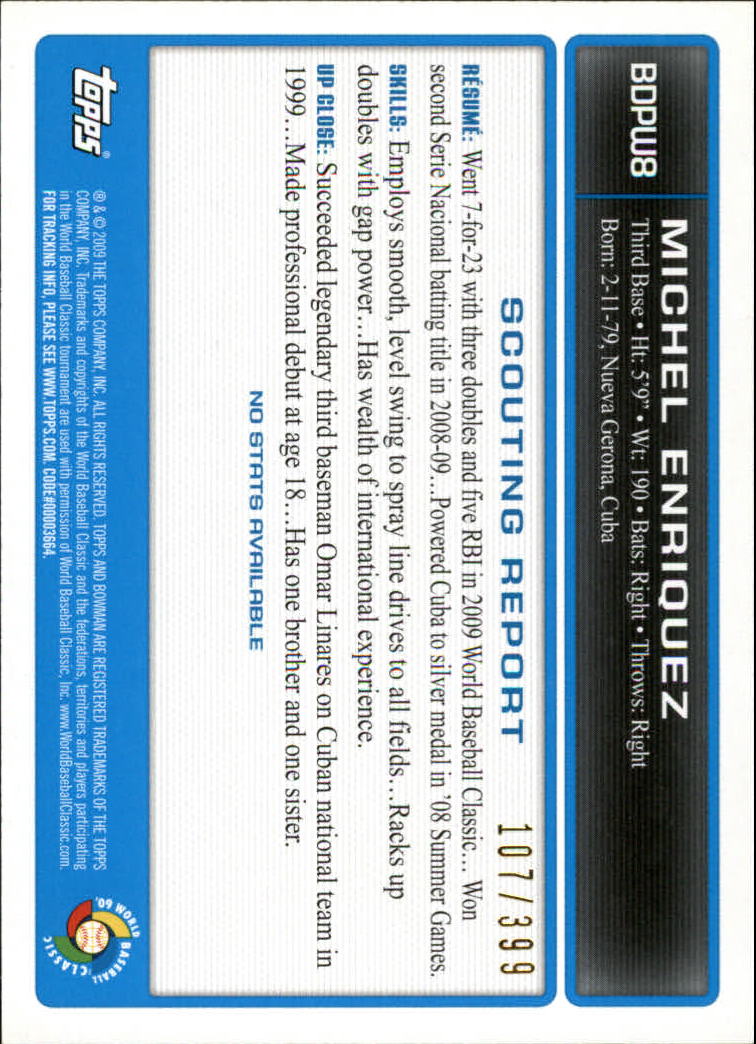 2009 Bowman Draft Baseball Part 2 Parallel Cards - Picture 309 of 387