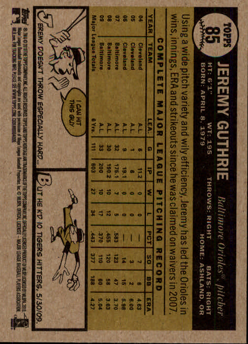 2010 Topps Heritage Baseball Card Pick 3-157 - Picture 107 of 189