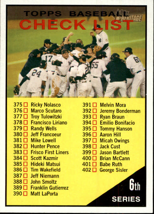 2010 Topps Heritage Baseball Card Pick 158-500 - Picture 352 of 380