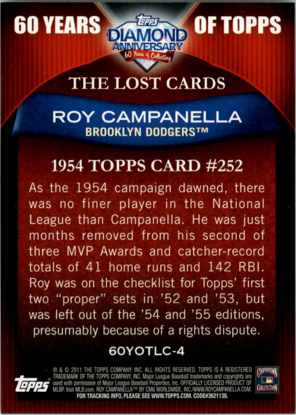 You Choose  *GOTBASEBALLCARDS 2011 Topps Lost Cards Original Backs 