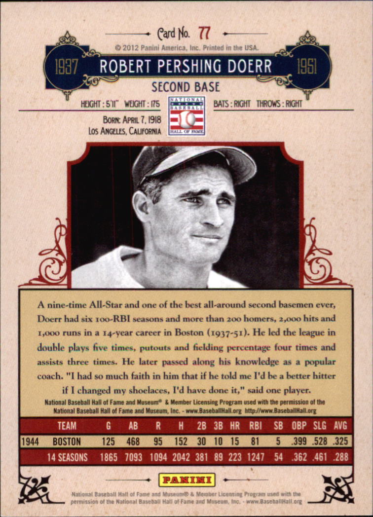 2012 Panini Cooperstown Crystal Collection RED You Pick - Picture 78 of 114