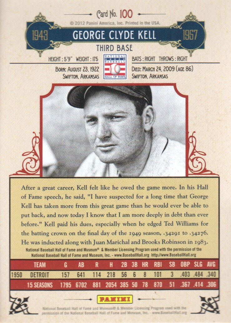 2012 Panini Cooperstown Crystal Collection RED You Pick - Picture 114 of 114