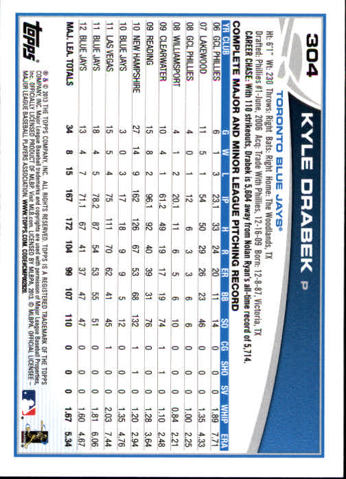 2013 Topps Baseball Card Pick 217-450 - Picture 173 of 454
