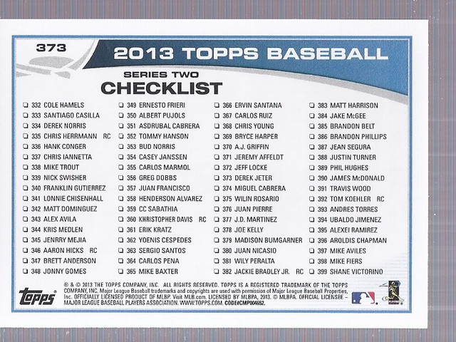 2013 Topps Baseball Card Pick 217-450 - Picture 304 of 454