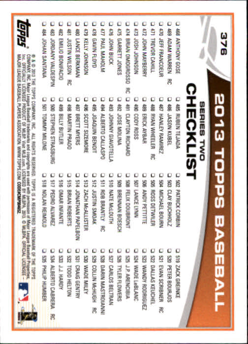 2013 Topps Baseball Card Pick 217-450 - Picture 310 of 454