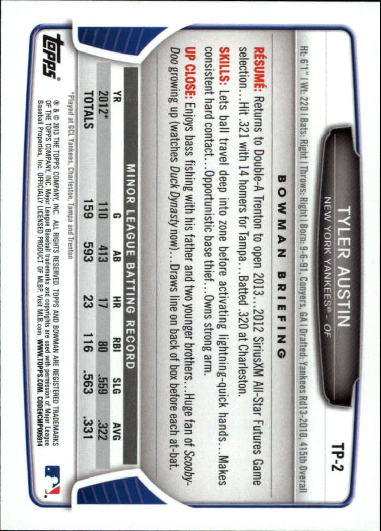 2013 Bowman Draft Baseball Part 2 - Picture 92 of 193