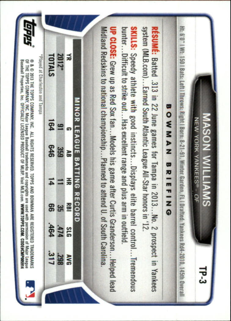 2013 Bowman Draft Baseball Part 2 - Picture 94 of 193