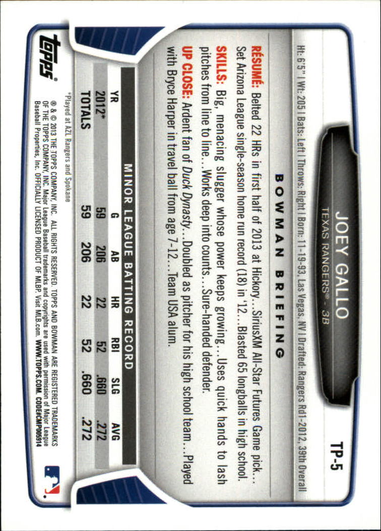 2013 Bowman Draft Baseball Part 2 - Picture 98 of 193